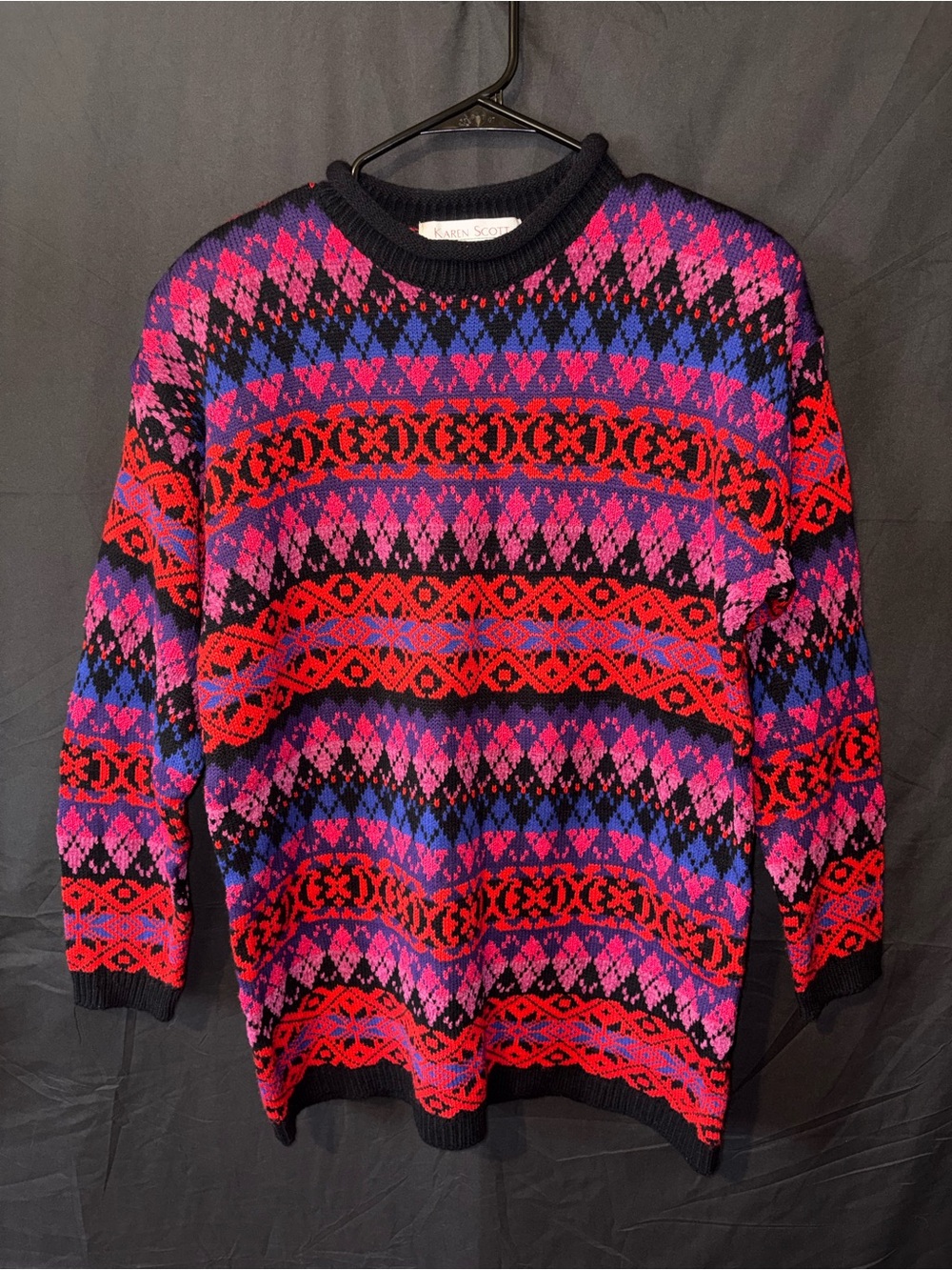 Vintage Karen Scott Fair Isle Ski Sweater